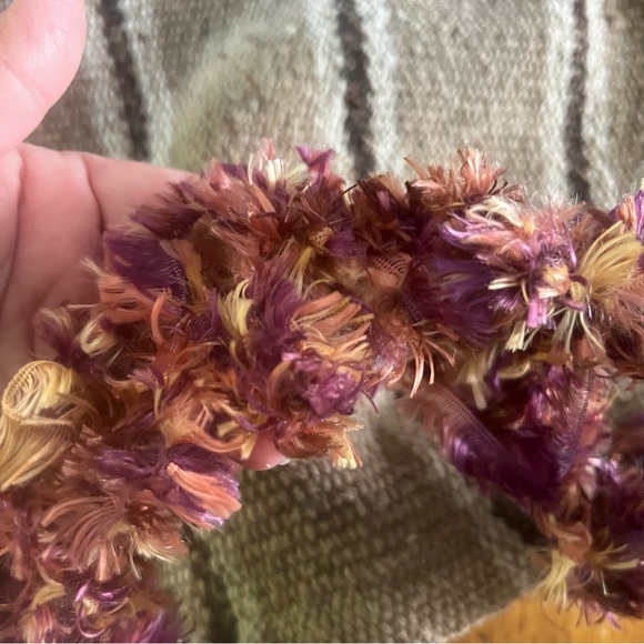 Unique Handmade Carpet Bag Tote Striped Brown w Pink Yellow Accents Read Notes - Picture 6 of 8